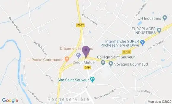 Localisation Crédit Agricole Agence de Rocheservière