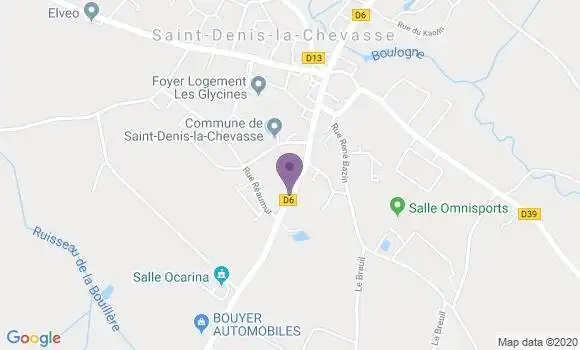 Localisation Crédit Agricole Agence de Saint Denis la Chevasse