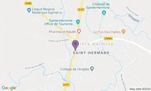 Localisation Crédit Agricole Agence de Sainte Hermine