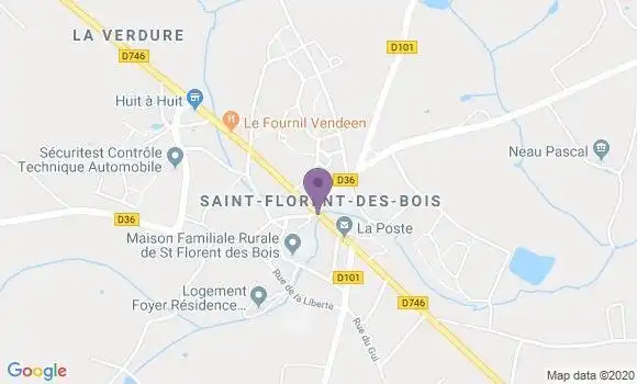Localisation Crédit Agricole Agence de Saint Florent des Bois