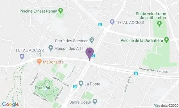 Localisation Crédit Agricole Agence de Saint Herblain Bellevue