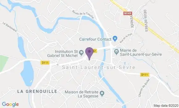 Localisation Crédit Agricole Agence de Saint Laurent sur Sèvre