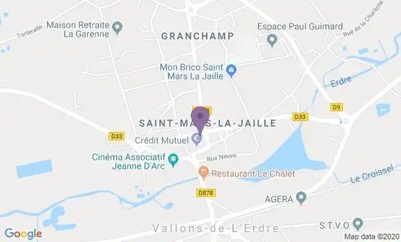 Localisation Crédit Agricole Agence de Saint Mars la Jaille