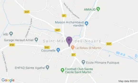 Localisation Crédit Agricole Agence de Saint Martin des Noyers
