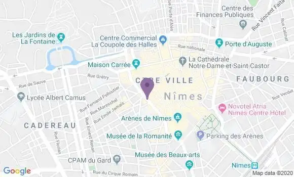Localisation LCL Agence de Nîmes