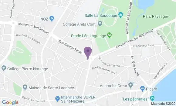 Localisation Crédit Agricole Agence de Saint Nazaire Plaisance