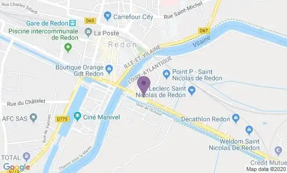 Localisation Crédit Agricole Agence de Saint Nicolas de Redon
