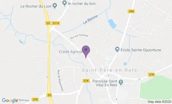 Localisation Crédit Agricole Agence de Saint Père en Retz