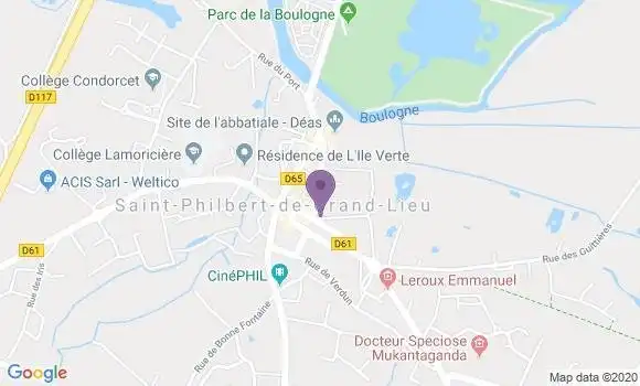 Localisation Crédit Agricole Agence de Saint Philbert de Grandlieu