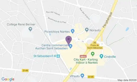 Localisation Crédit Agricole Agence de Saint Sébastien sur Loire Auchan