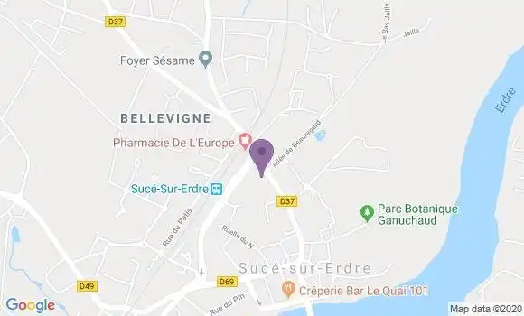 Localisation Crédit Agricole Agence de Sucé sur Erdre