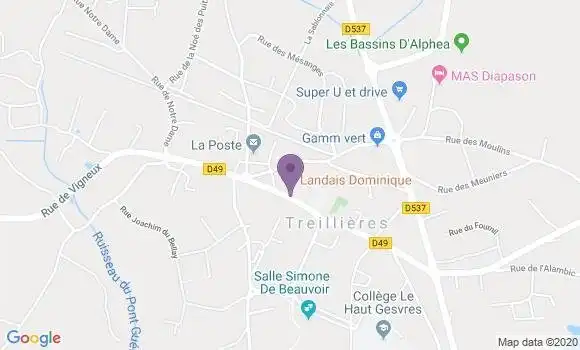 Localisation Crédit Agricole Agence de Treillières