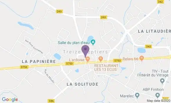 Localisation Crédit Agricole Agence de Treize Septiers