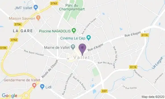 Localisation Crédit Agricole Agence de Vallet