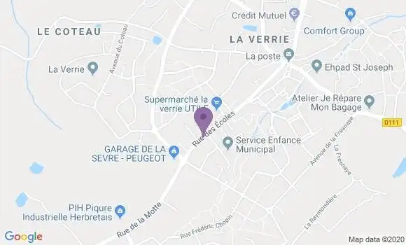 Localisation Crédit Agricole Agence de La Verrie