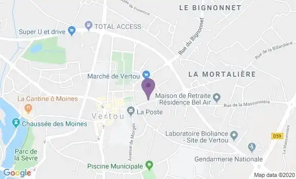 Localisation Crédit Agricole Agence de Vertou