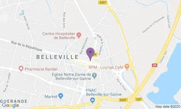 Localisation Crédit Agricole Agence de Belleville