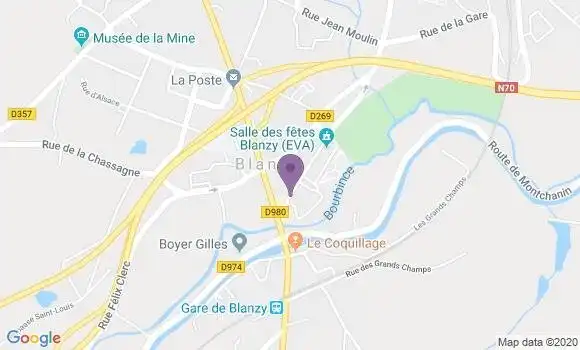 Localisation Crédit Agricole Agence de Blanzy