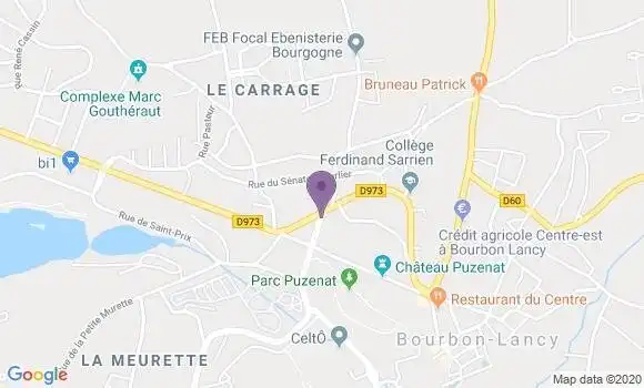 Localisation Crédit Agricole Agence de Bourbon Lancy
