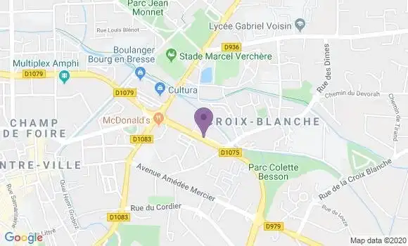 Localisation Crédit Agricole Agence de Bourg en Bresse Kennedy