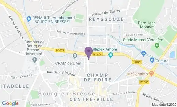 Localisation Crédit Agricole Agence de Bourg en Bresse Maginot