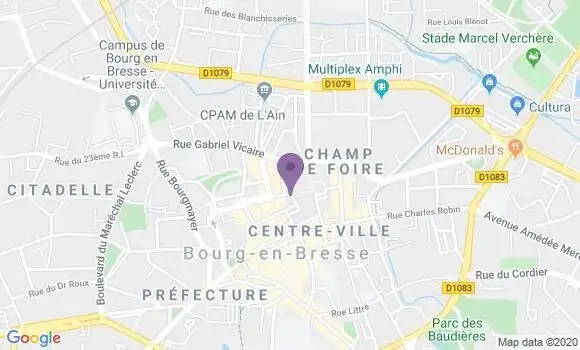 Localisation Crédit Agricole Agence de Bourg en Bresse Verdun
