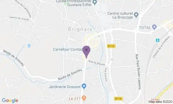 Localisation Crédit Agricole Agence de Brignais