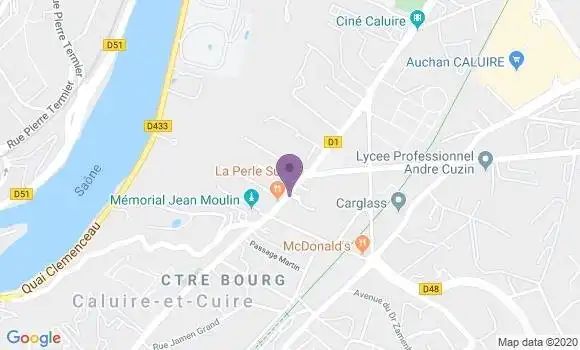 Localisation Crédit Agricole Agence de Caluire et Cuire