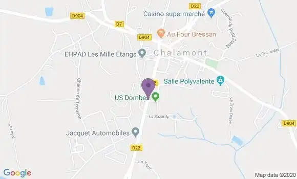 Localisation Crédit Agricole Agence de Chalamont
