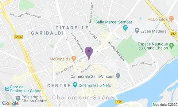 Localisation Crédit Agricole Agence de Châlon sur Saône Châlon Beaune