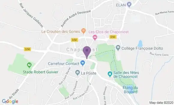 Localisation Crédit Agricole Agence de Chaponost