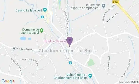Localisation Crédit Agricole Agence de Charbonnières les Bains