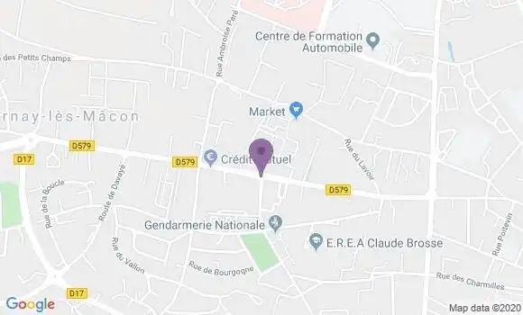 Localisation Crédit Agricole Agence de Charnay les Mâcon