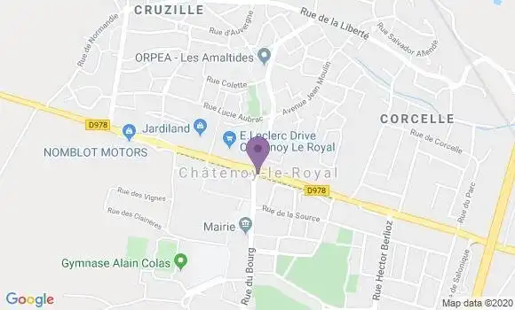 Localisation Crédit Agricole Agence de Châtenoy le Royal