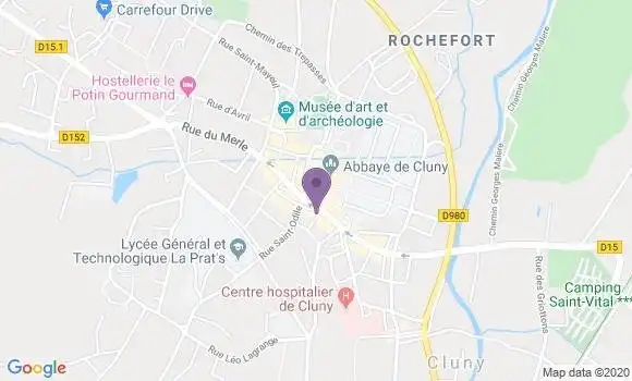 Localisation Crédit Agricole Agence de Cluny