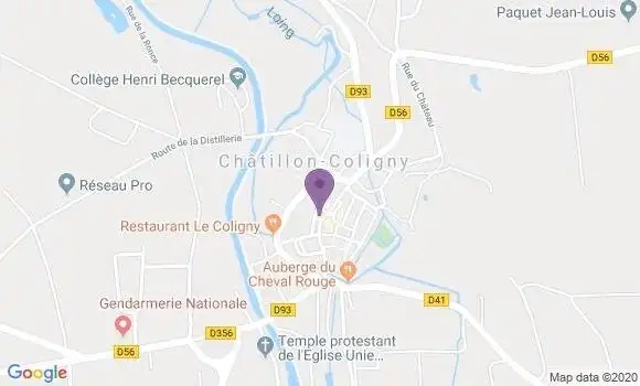 Localisation Crédit Agricole Agence de Coligny