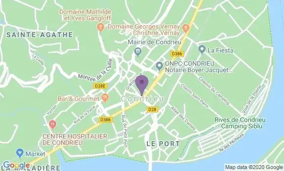 Localisation Crédit Agricole Agence de Condrieu