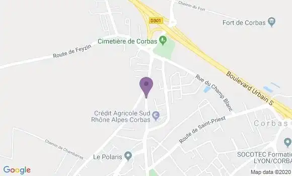 Localisation Crédit Agricole Agence de Corbas