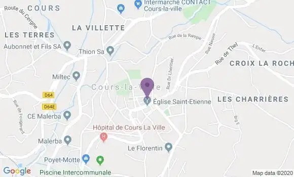 Localisation Crédit Agricole Agence de Cours la Ville