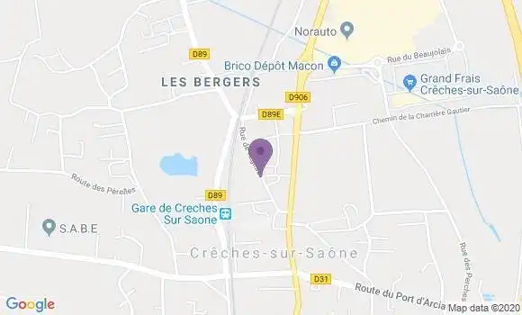 Localisation Crédit Agricole Agence de Crèches sur Saône
