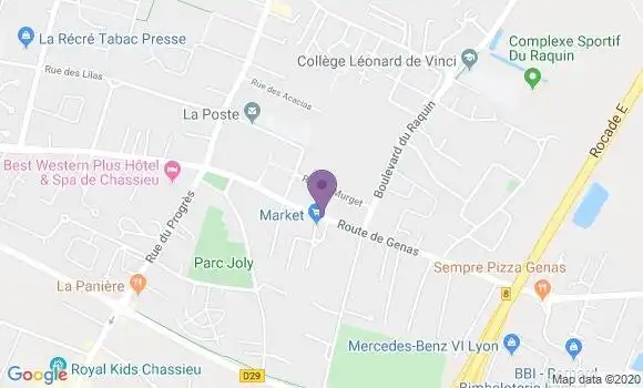 Localisation LCL Agence de Chassieu