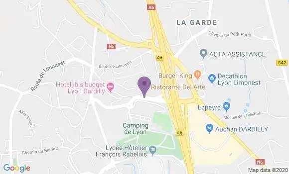 Localisation Crédit Agricole Agence de Dardilly Porte de Lyon