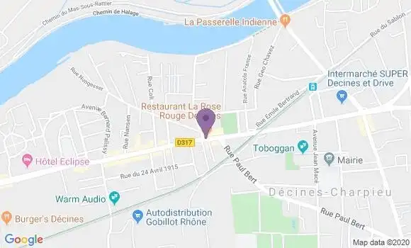 Localisation Crédit Agricole Agence de Decines Charpieu
