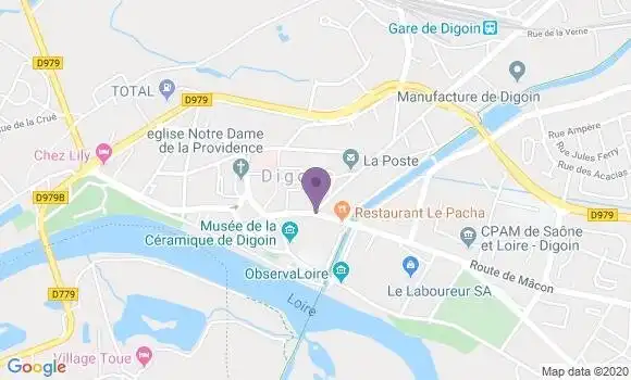 Localisation Crédit Agricole Agence de Digoin