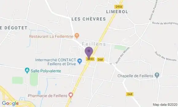Localisation Crédit Agricole Agence de Feillens