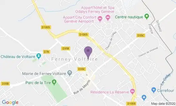 Localisation Crédit Agricole Agence de Ferney Voltaire