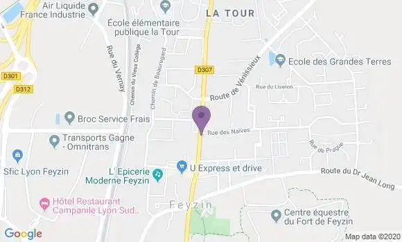 Localisation Crédit Agricole Agence de Feyzin