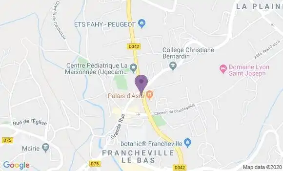 Localisation Crédit Agricole Agence de Francheville