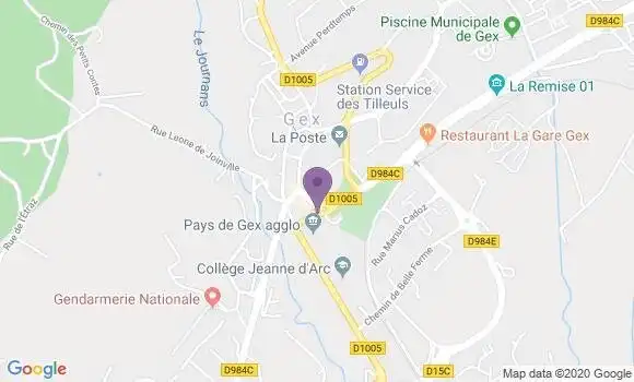 Localisation Crédit Agricole Agence de Gex