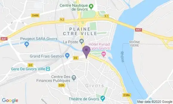 Localisation Crédit Agricole Agence de Givors 2 Vallées